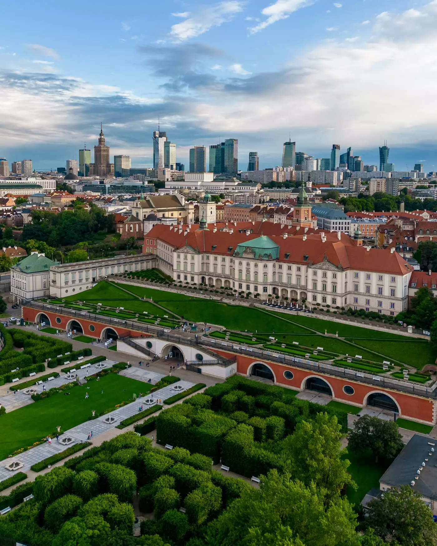 Zamek Królewski w Warszawie, Ogrody Zamkowe - widok z góry