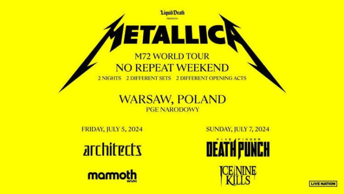 metallica pge narodowy 2024