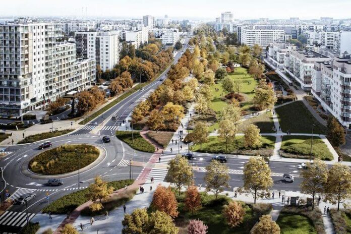 Wizualizacja parku linearnego nad Południową