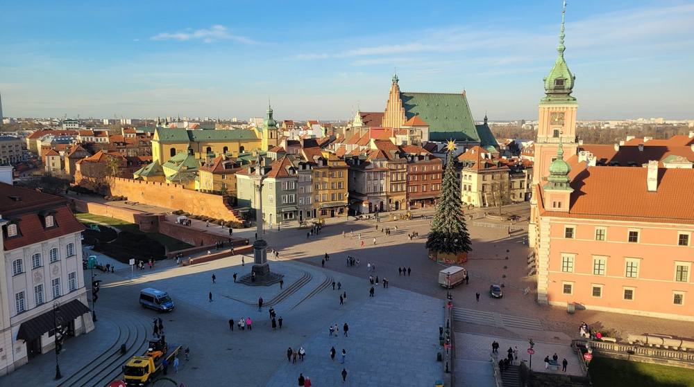 Widok na Stare piasto z punktu widokowego dzwonnicy kościoła św. Anny