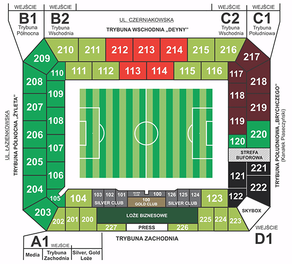 Stadion Miejski Legii Warszawa - trybuny