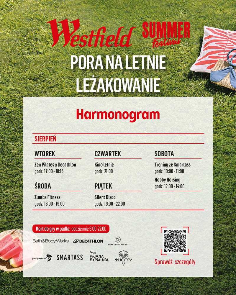 Harmonogram Westfield Summer Festival