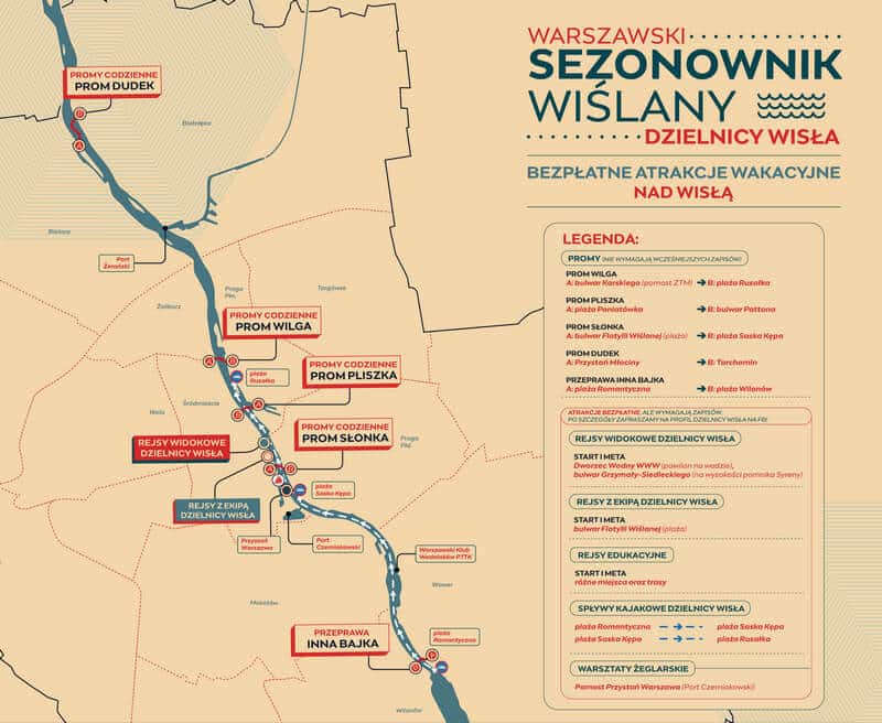 Warszawski Sezonownik Wiślany Mapa