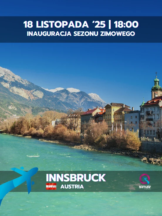 Pasażerski lot do Innsbrucka – inauguracja zimy w Simair – Warszawa Pasażerski lot do Innsbrucka - inauguracja zimy - Warszawa
