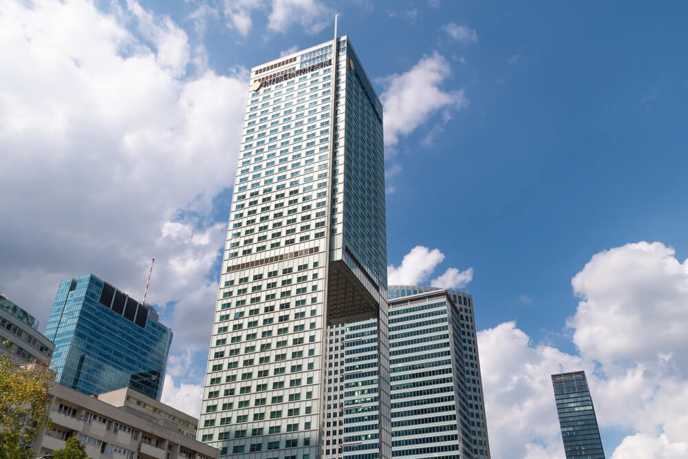 Widok hotelu InterContinental Warszawa. Warszawa, Polska