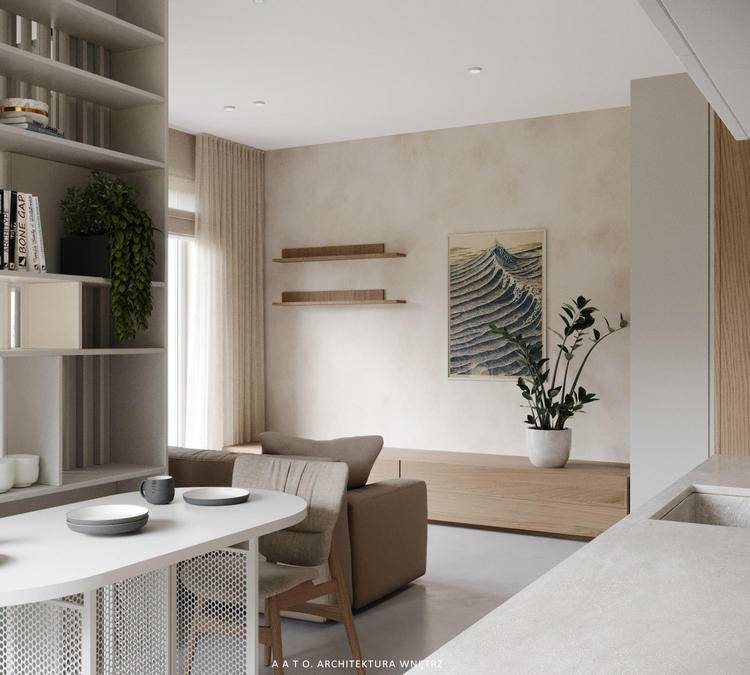 mieszkanie 35m w kolorach ziemi - AATO - Warszawa