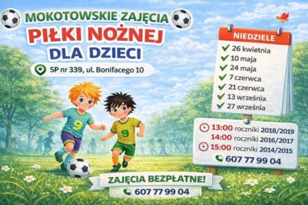 Darmowe zajęcia piłki nożnej dla dzieci w Warszawie