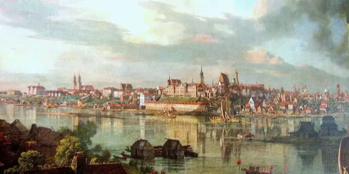 Widok na Stare Miasto i Zamek Królewski od strony Pragi – obraz Canaletto Widok na Stare Miasto i Zamek Królewski od strony Pragi - obraz Canaletto